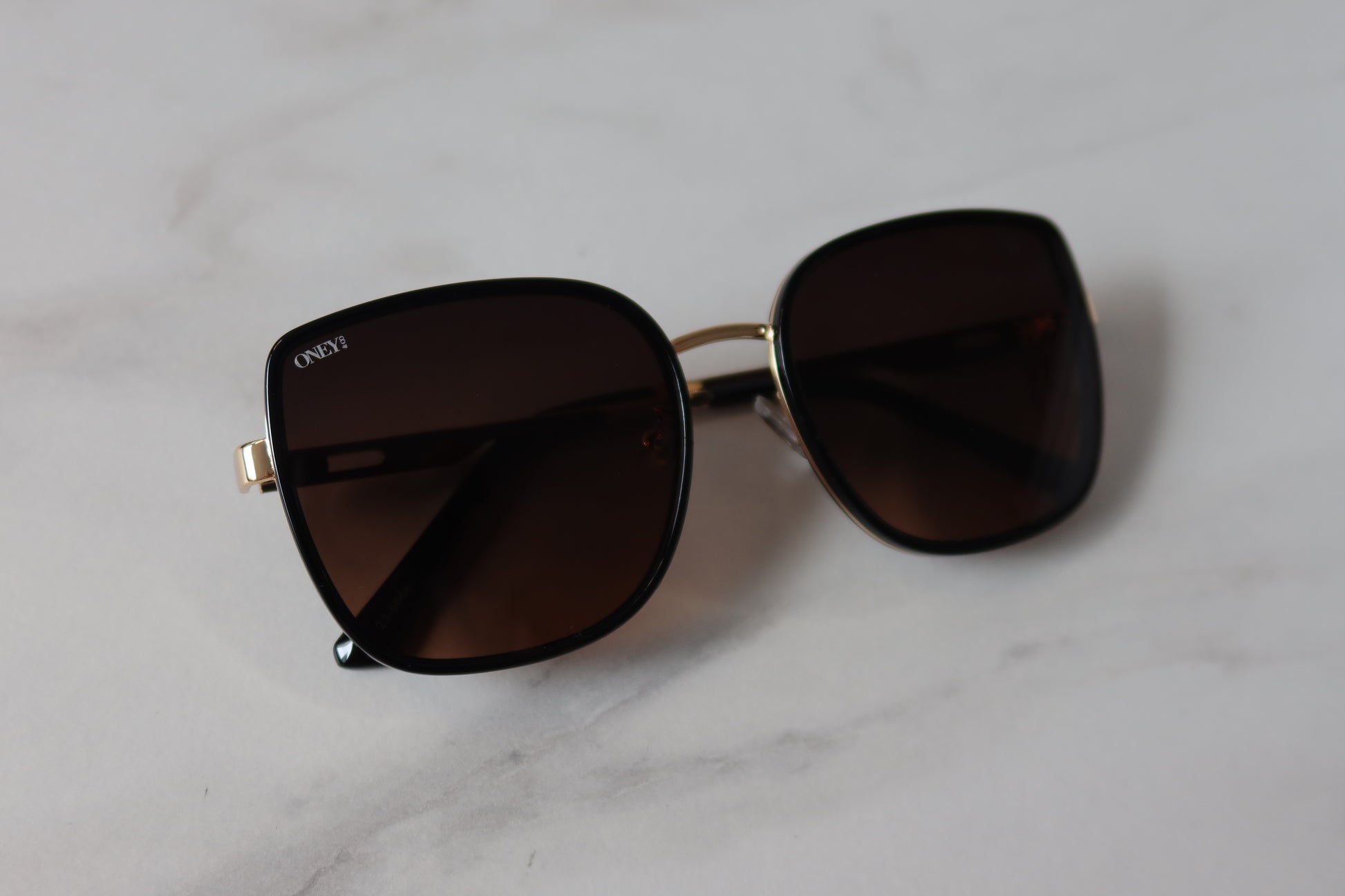 Nina - Brown Oversized Gradient Square Sunglasses