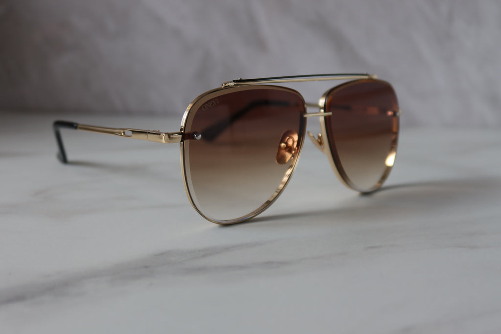 Annalise - Golden Gradient Aviator Sunglasses