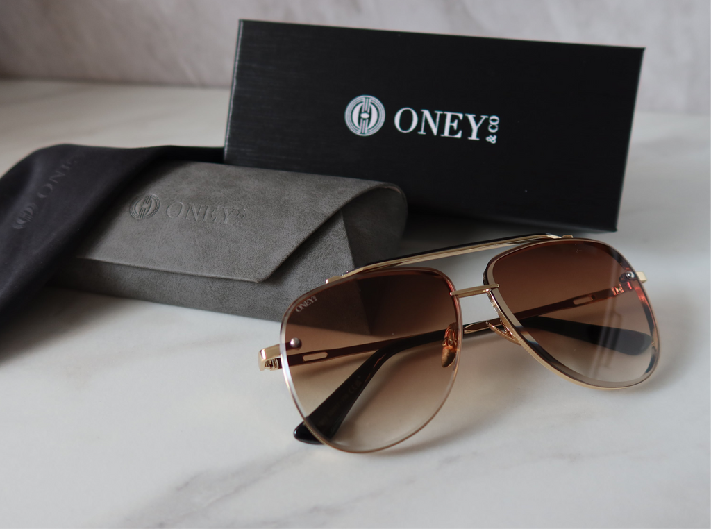 Annalise - Golden Gradient Aviator Sunglasses