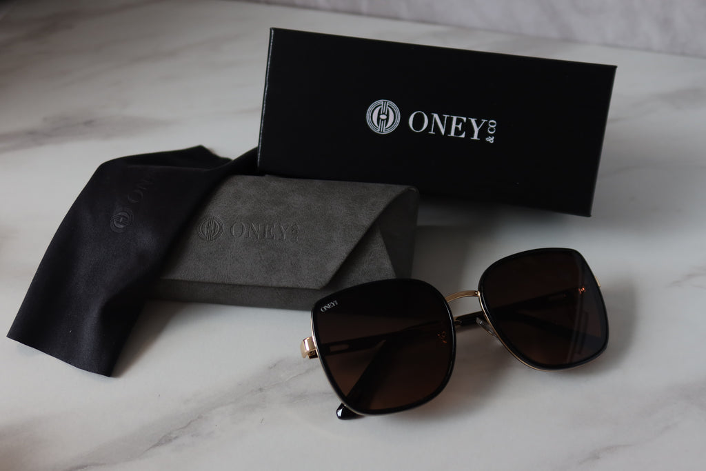 Nina - Brown Oversized Gradient Square Sunglasses