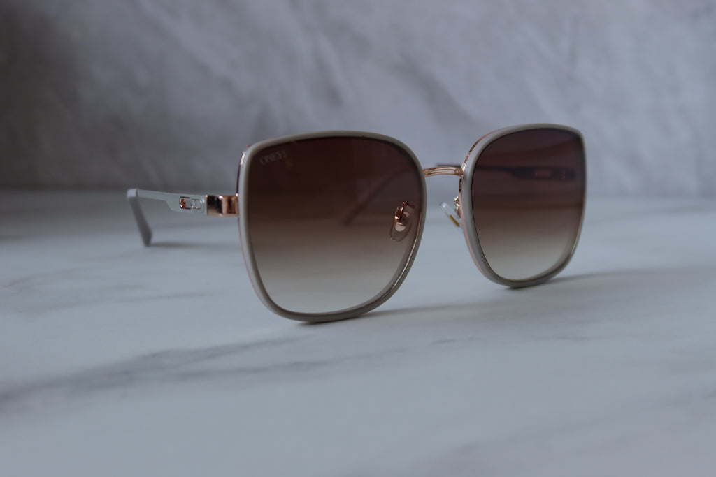 Nina - Tea Oversized Gradient Square Sunglasses