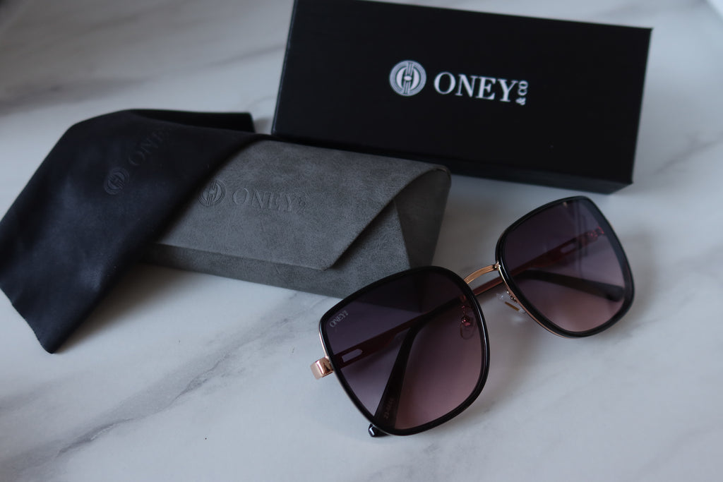 Nina - Black Oversized Gradient Square Sunglasses